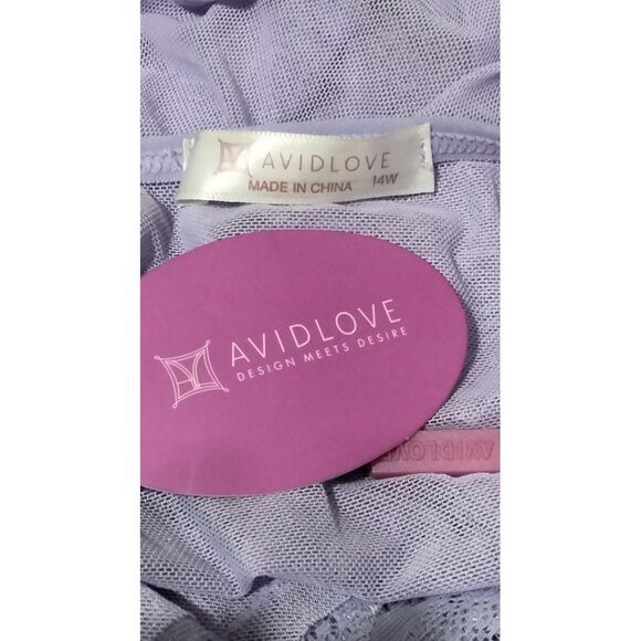 Avidlove Plus Size 14W Lingerie Set Babydoll Lace Chemise Garter Belts & Thong - Picture 7 of 10